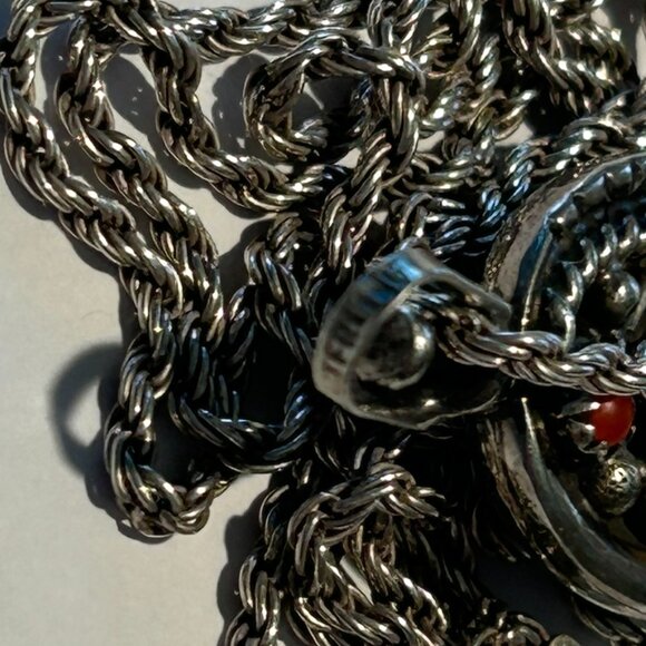 2 sided- Rotates Native American Sterling Pendant with 24" HAN Italy 925 Chain - Picture 4 of 11